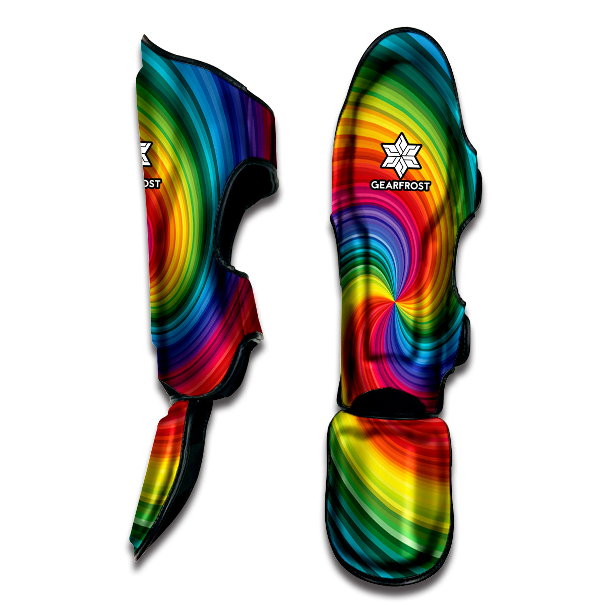 Rainbow Swirl Print Muay Thai Shin Guard