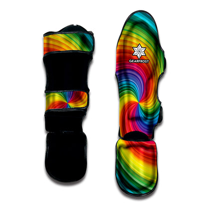 Rainbow Swirl Print Muay Thai Shin Guard