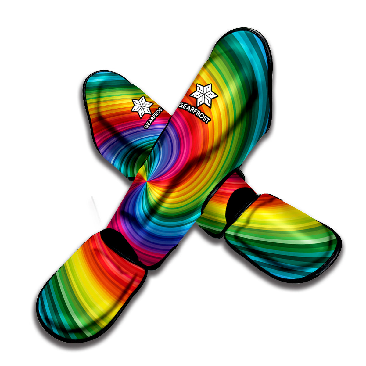 Rainbow Swirl Print Muay Thai Shin Guard