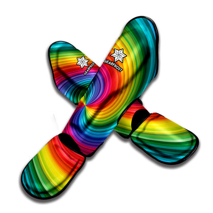 Rainbow Swirl Print Muay Thai Shin Guard