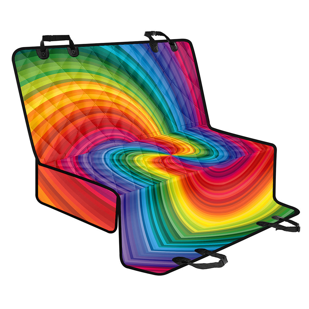 Rainbow Swirl Print Pet Car Back Seat Cover
