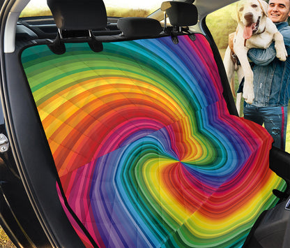 Rainbow Swirl Print Pet Car Back Seat Cover