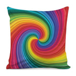 Rainbow Swirl Print Pillow Cover