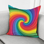 Rainbow Swirl Print Pillow Cover