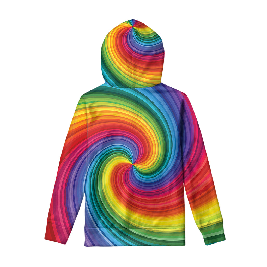 Rainbow Swirl Print Pullover Hoodie