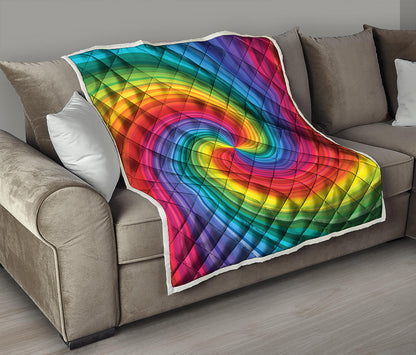 Rainbow Swirl Print Quilt