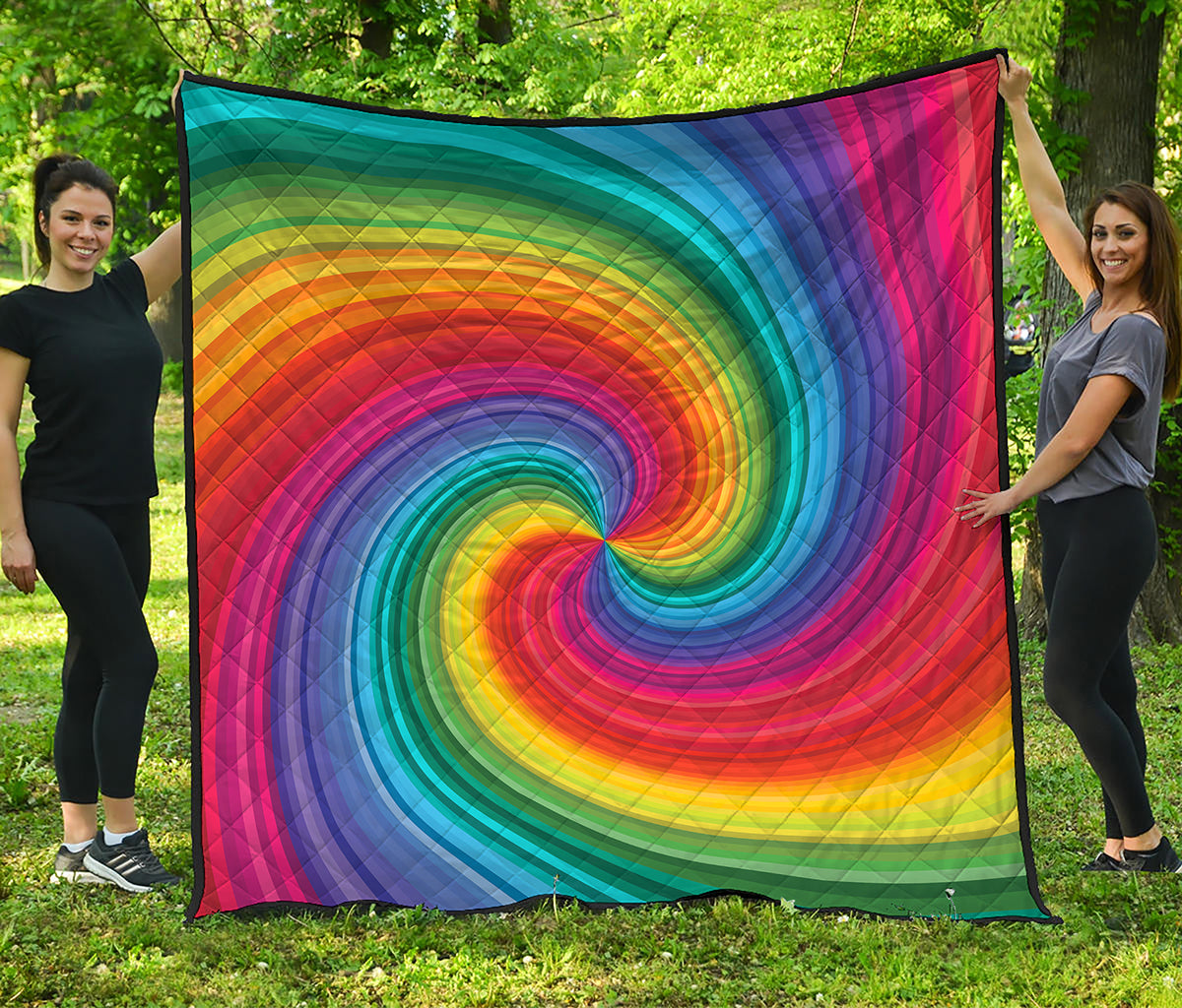 Rainbow Swirl Print Quilt