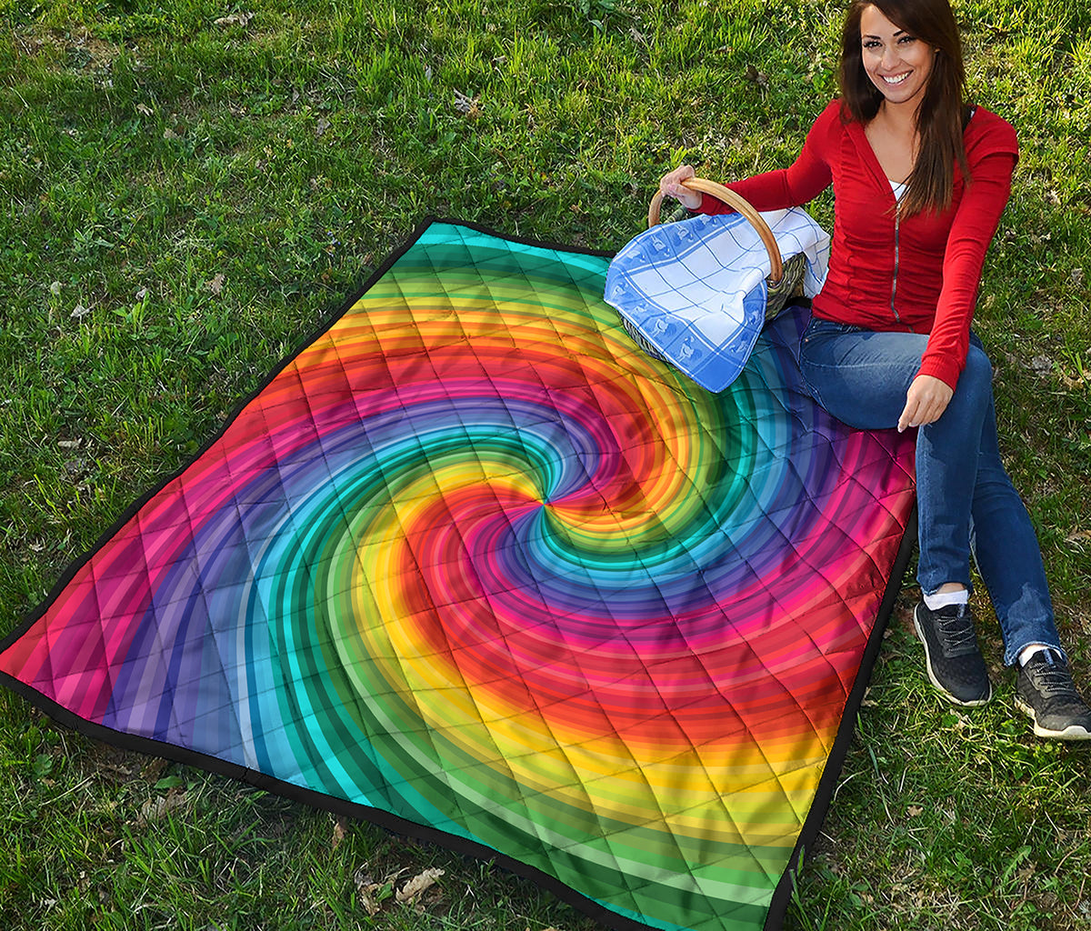 Rainbow Swirl Print Quilt