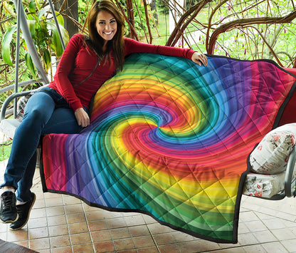 Rainbow Swirl Print Quilt