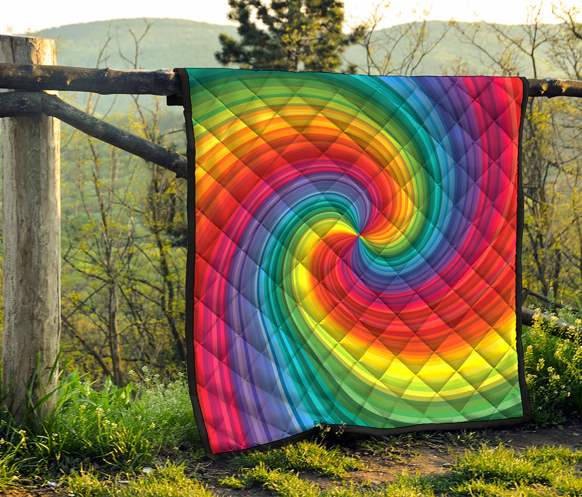 Rainbow Swirl Print Quilt