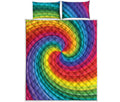 Rainbow Swirl Print Quilt Bed Set