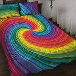Rainbow Swirl Print Quilt Bed Set