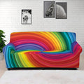 Rainbow Swirl Print Sofa Cover