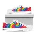 Rainbow Swirl Print White Low Top Sneakers