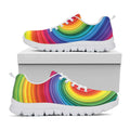 Rainbow Swirl Print White Running Shoes