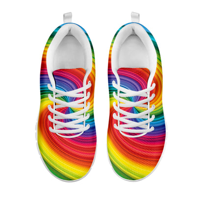 Rainbow Swirl Print White Sneakers