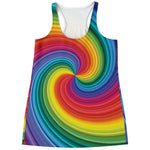 Rainbow Swirl Print Women's Racerback Tank Top