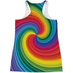 Rainbow Swirl Print Women's Racerback Tank Top