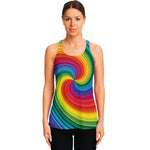 Rainbow Swirl Print Women's Racerback Tank Top
