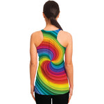 Rainbow Swirl Print Women's Racerback Tank Top