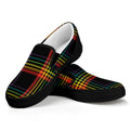 Rainbow Tartan Pattern Print Black Slip On Sneakers