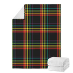 Rainbow Tartan Pattern Print Blanket