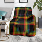 Rainbow Tartan Pattern Print Blanket