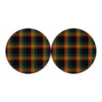 Rainbow Tartan Pattern Print Car Coasters