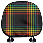Rainbow Tartan Pattern Print Car Headrest Covers