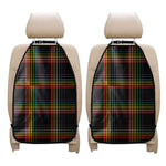 Rainbow Tartan Pattern Print Car Seat Organizers