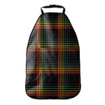Rainbow Tartan Pattern Print Car Seat Organizers