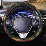Rainbow Tartan Pattern Print Car Steering Wheel Cover