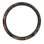 Rainbow Tartan Pattern Print Car Steering Wheel Cover