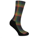 Rainbow Tartan Pattern Print Crew Socks