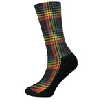 Rainbow Tartan Pattern Print Crew Socks
