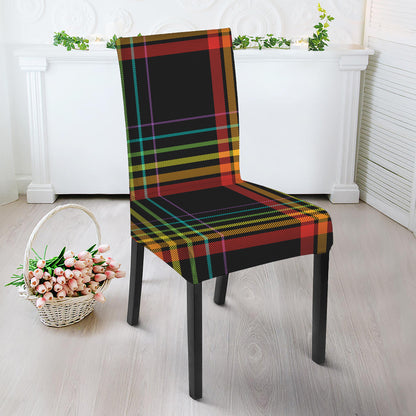 Rainbow Tartan Pattern Print Dining Chair Slipcover