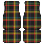 Rainbow Tartan Pattern Print Front and Back Car Floor Mats