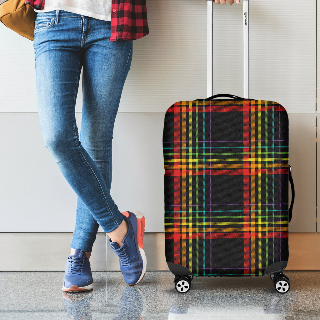Rainbow Tartan Pattern Print Luggage Cover