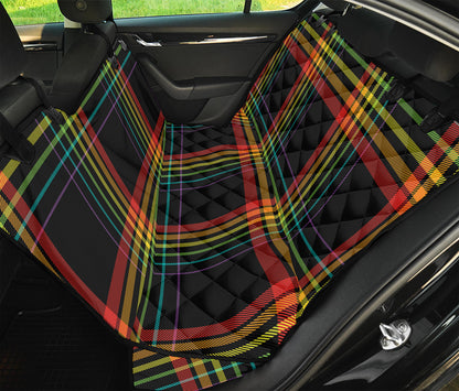 Rainbow Tartan Pattern Print Pet Car Back Seat Cover