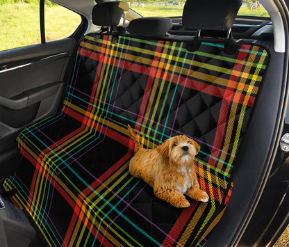 Rainbow Tartan Pattern Print Pet Car Back Seat Cover