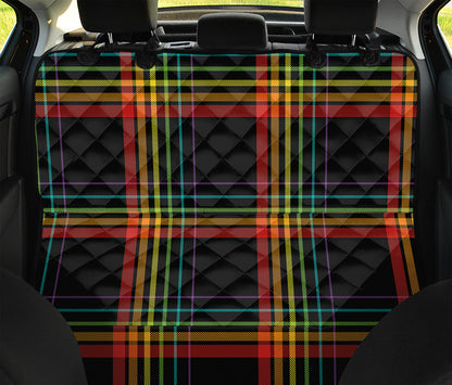 Rainbow Tartan Pattern Print Pet Car Back Seat Cover