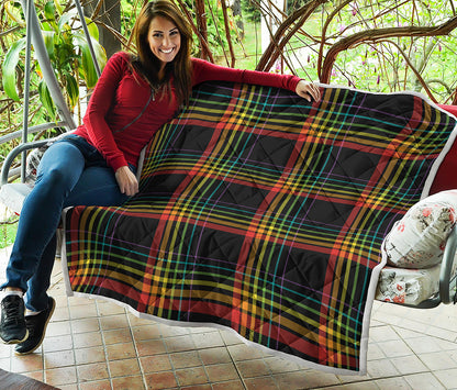 Rainbow Tartan Pattern Print Quilt