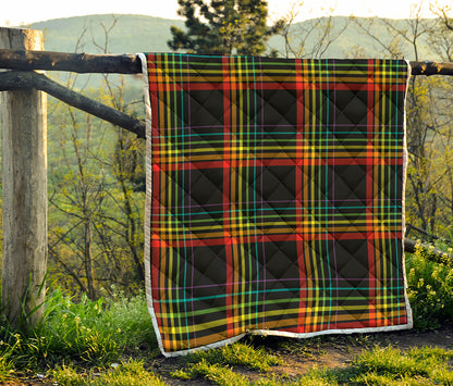 Rainbow Tartan Pattern Print Quilt