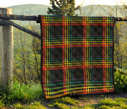 Rainbow Tartan Pattern Print Quilt