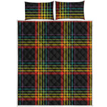Rainbow Tartan Pattern Print Quilt Bed Set