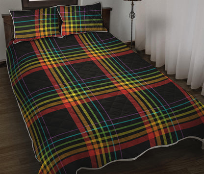 Rainbow Tartan Pattern Print Quilt Bed Set