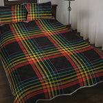 Rainbow Tartan Pattern Print Quilt Bed Set