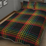 Rainbow Tartan Pattern Print Quilt Bed Set
