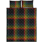 Rainbow Tartan Pattern Print Quilt Bed Set