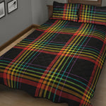 Rainbow Tartan Pattern Print Quilt Bed Set